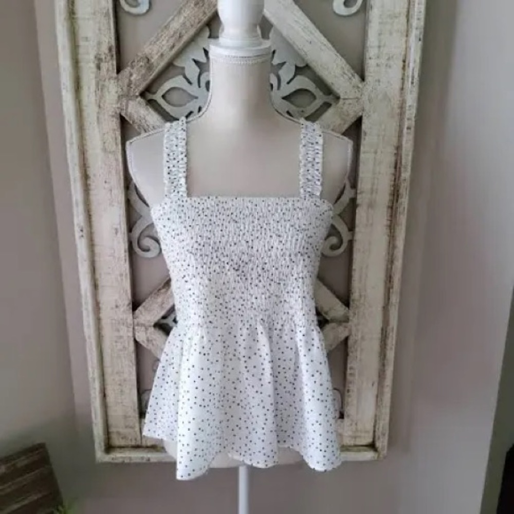 Sugar lips polka dot smocked tank